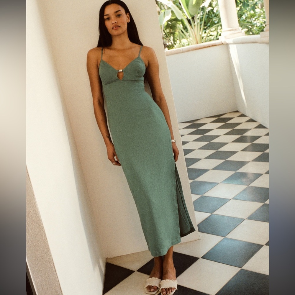 Abercrombie & Fitch Green Midi Dress